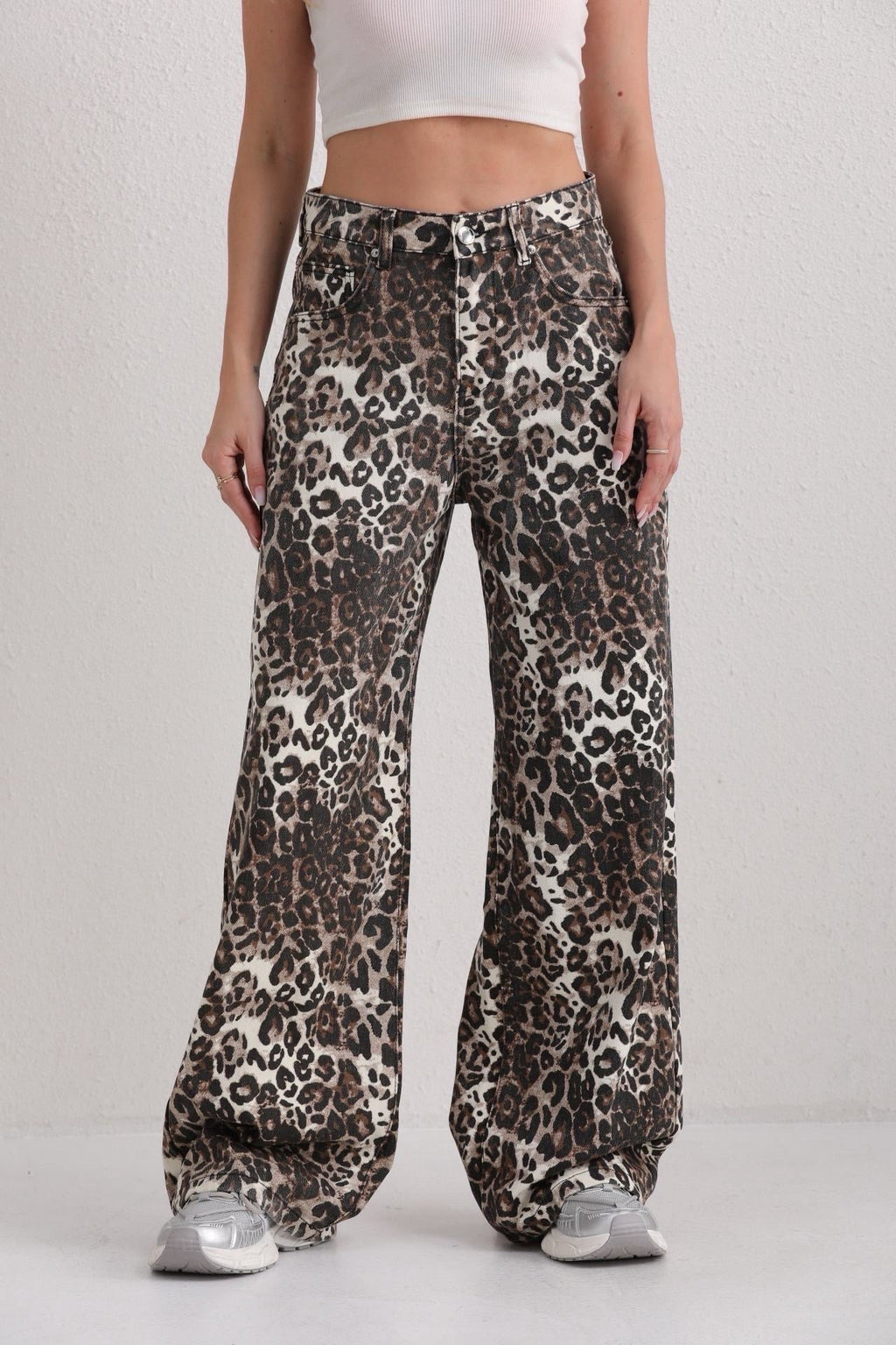Luca Wide Jeans Leopard | Stretch