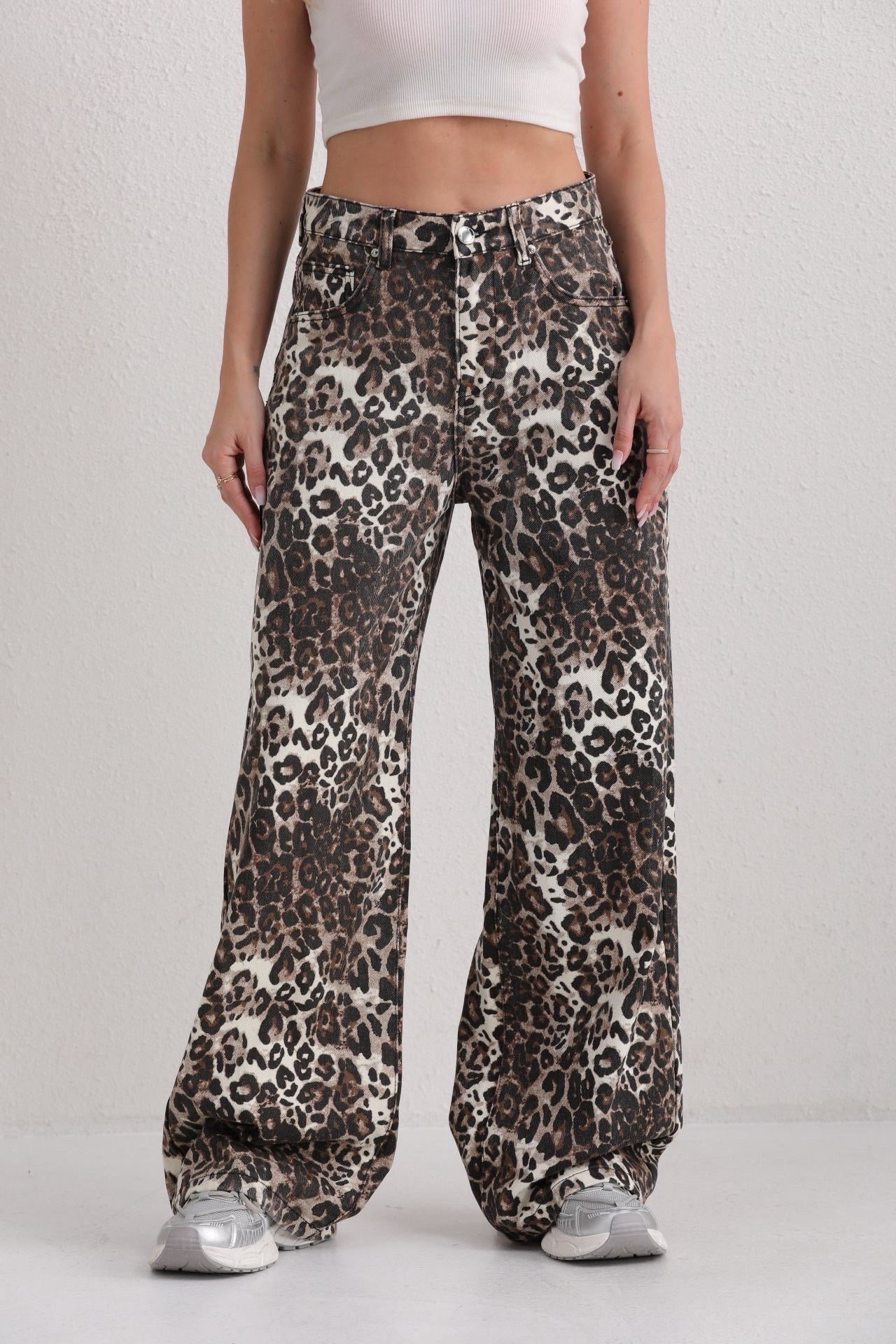 Luca Wide Jeans Leopard | Stretch