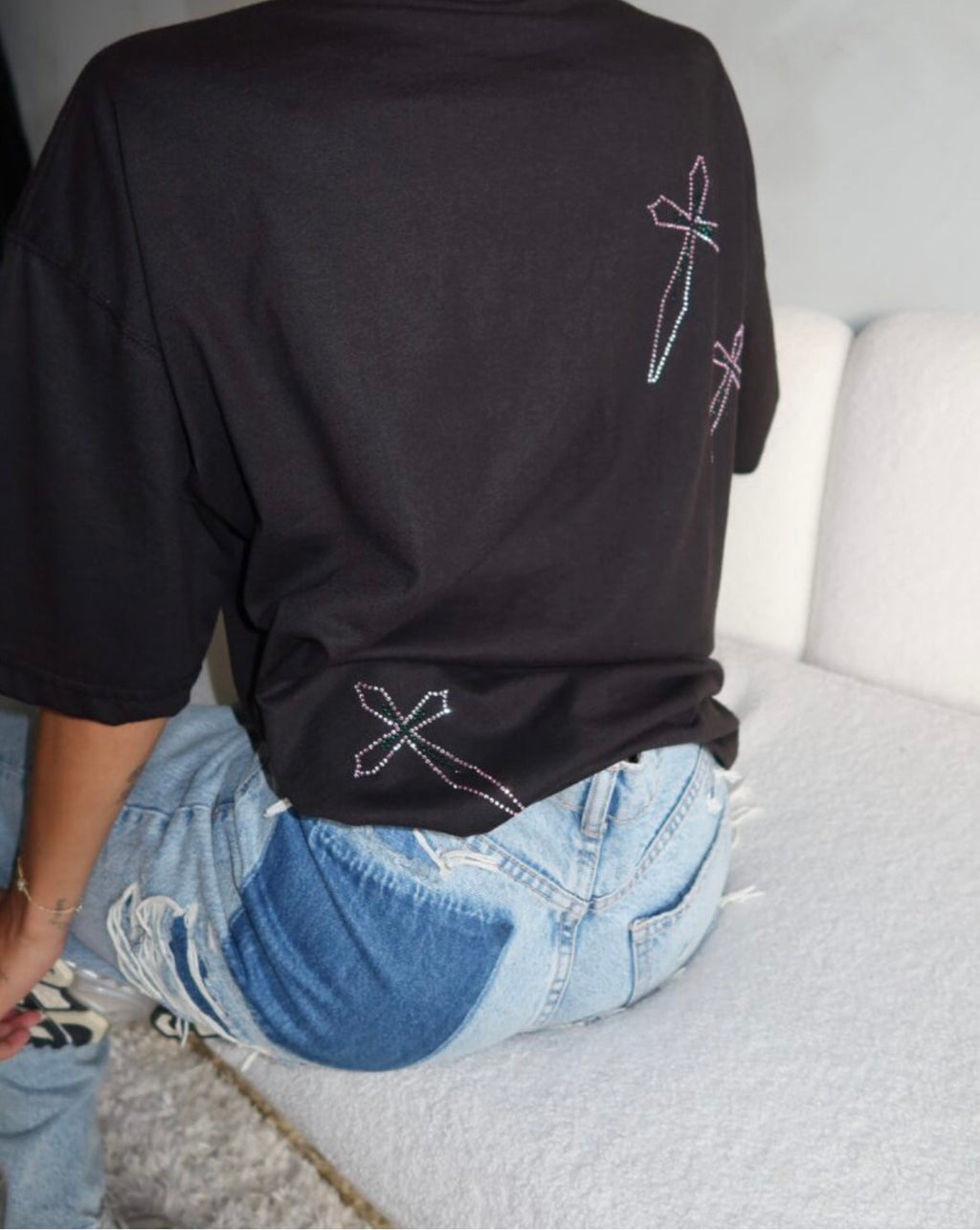 Don’t Kill My Vibe Rhinestone Tee