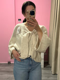 Blouse met strikdetail en knoopsluiting