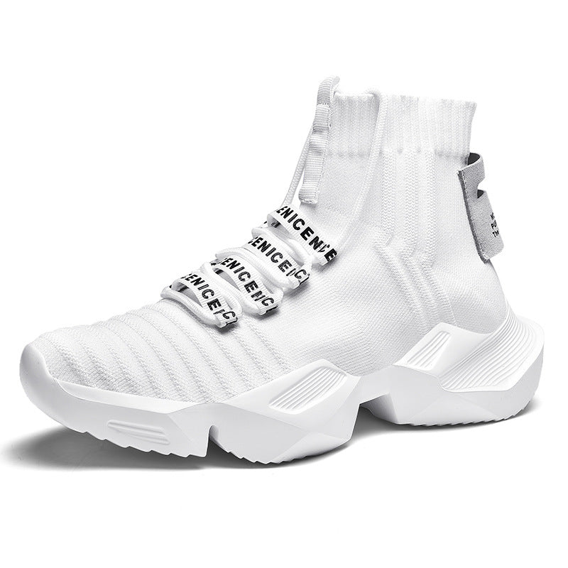 Dames sportieve hoge sneakers – Zwart en Zwart-wit – Zwart