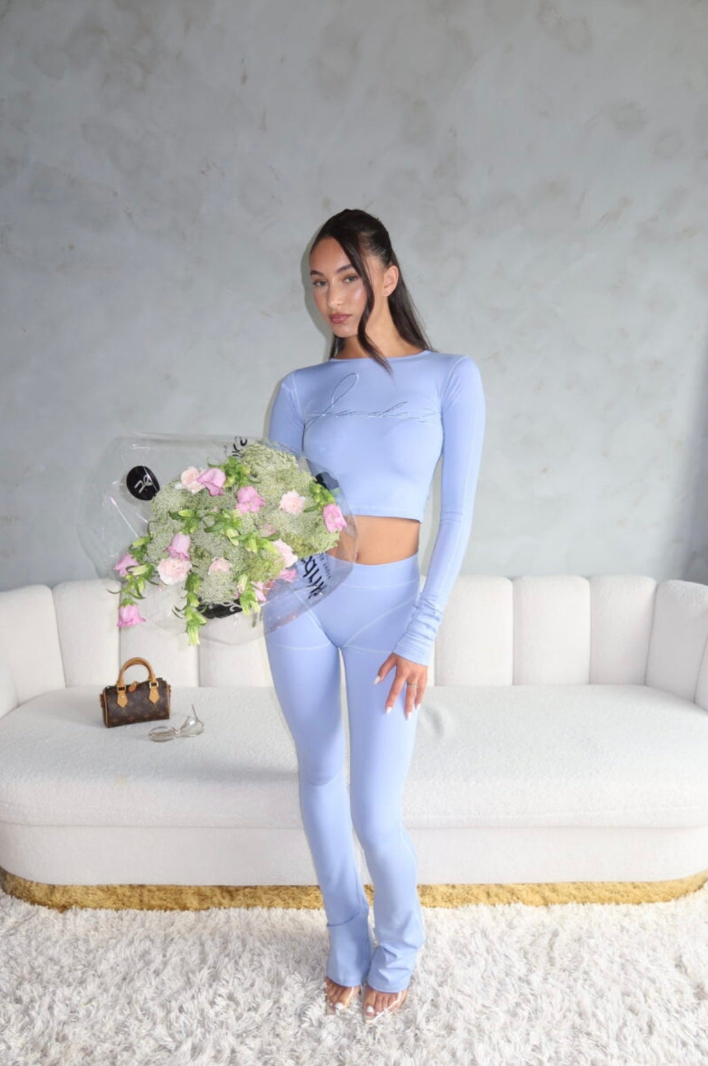 Jades ‘ Paneled Bodyfit Two Piece Set - Blue