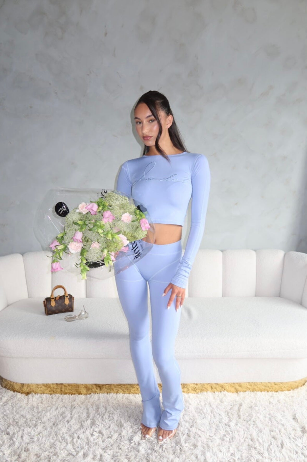 Jades ‘ Paneled Bodyfit Two Piece Set - Blue