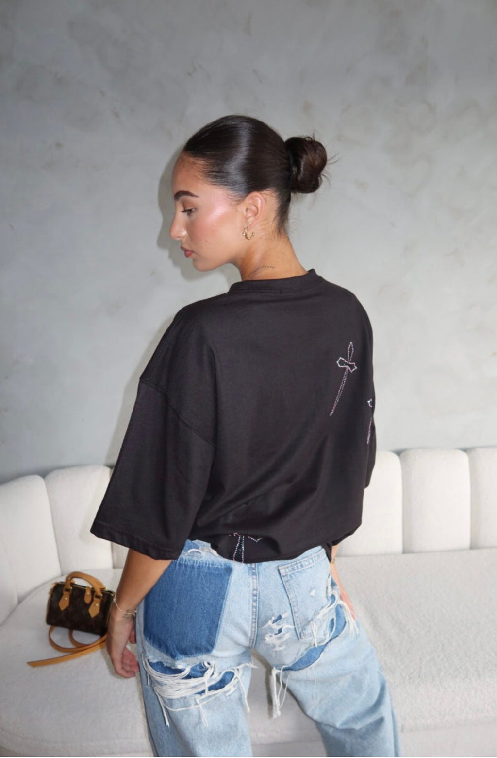 Don’t Kill My Vibe Rhinestone Tee