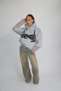 Hoodie met capuchon en borstprint
