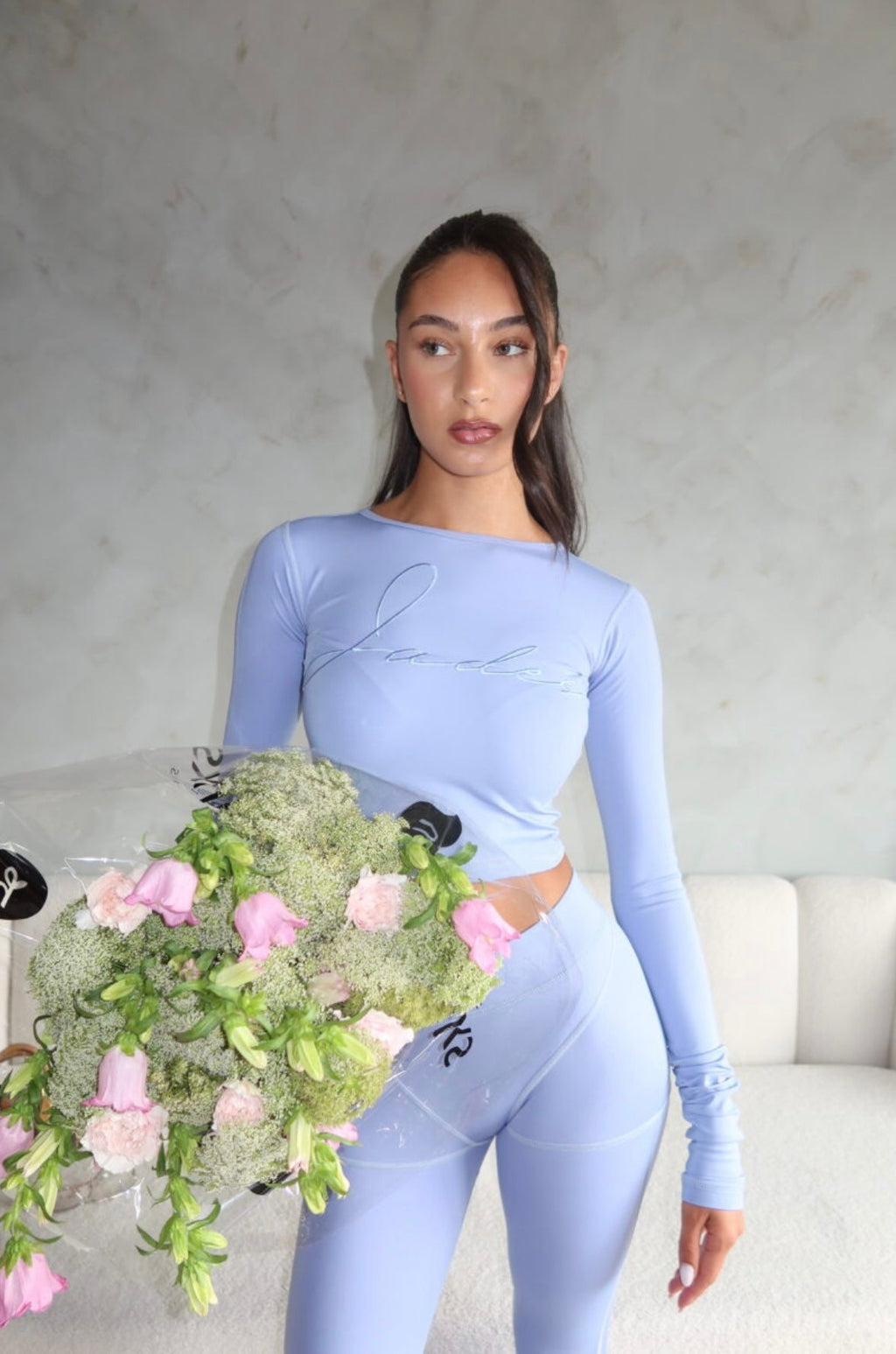 Jades ‘ Paneled Bodyfit Two Piece Set - Blue