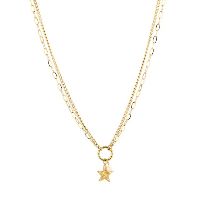 Double Star Ketting | Goud