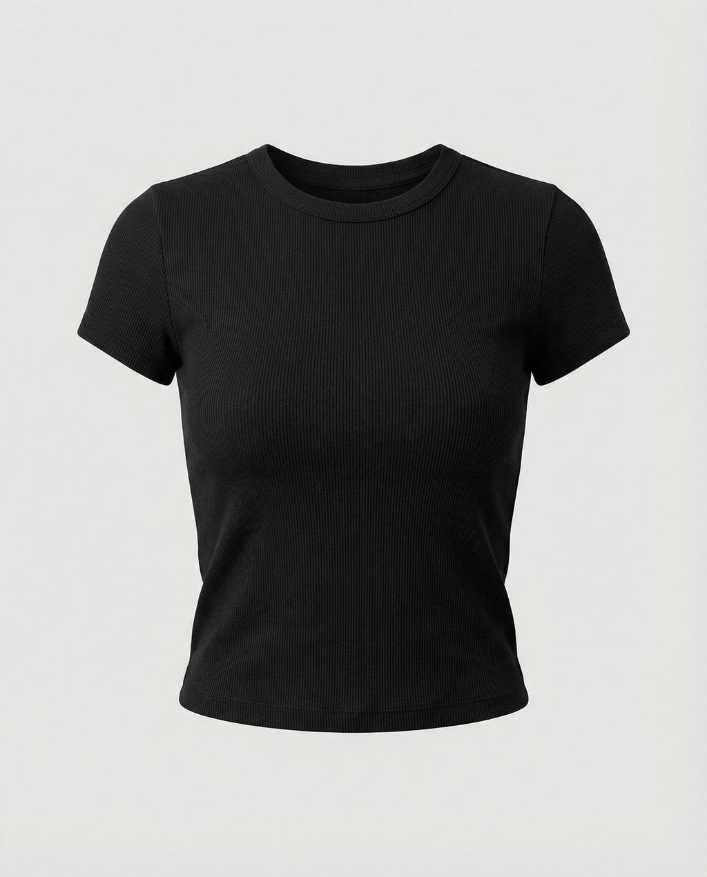 Dames T-shirt met slim fit, ronde hals en korte mouwen – Wit