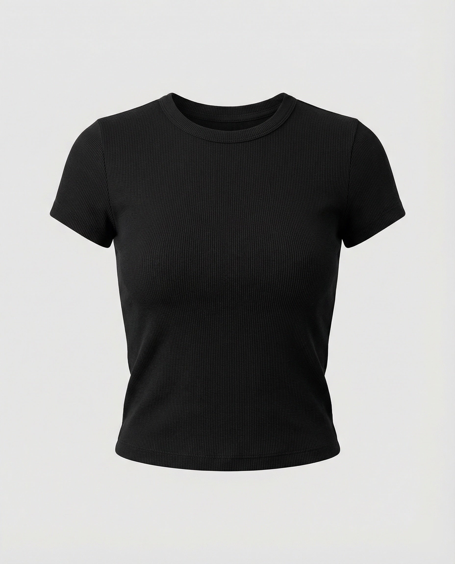 Dames T-shirt met slim fit, ronde hals en korte mouwen – Wit