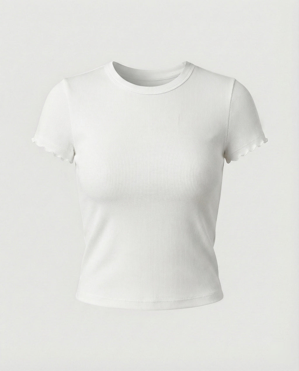 Dames T-shirt met slim fit, ronde hals en korte mouwen – Wit
