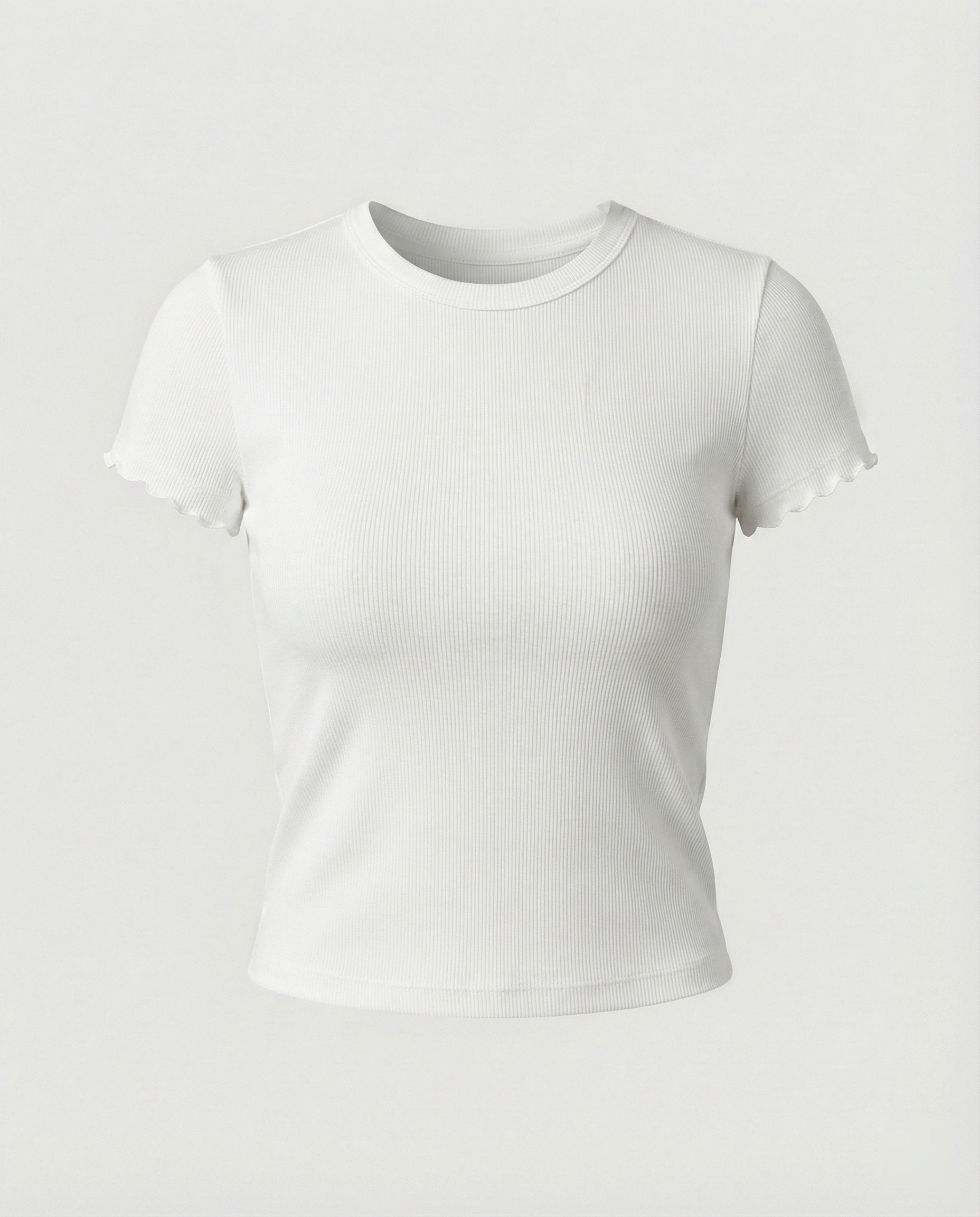 Dames T-shirt met slim fit, ronde hals en korte mouwen – Wit