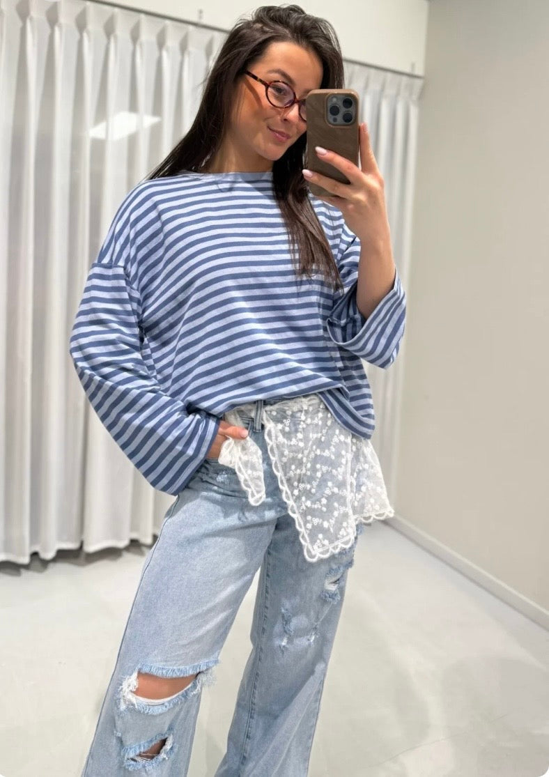 Casual Stripe Longsleeve | Blue