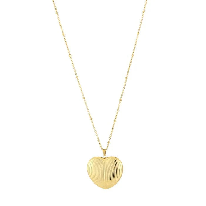 Heart Stripes Ketting | Goud