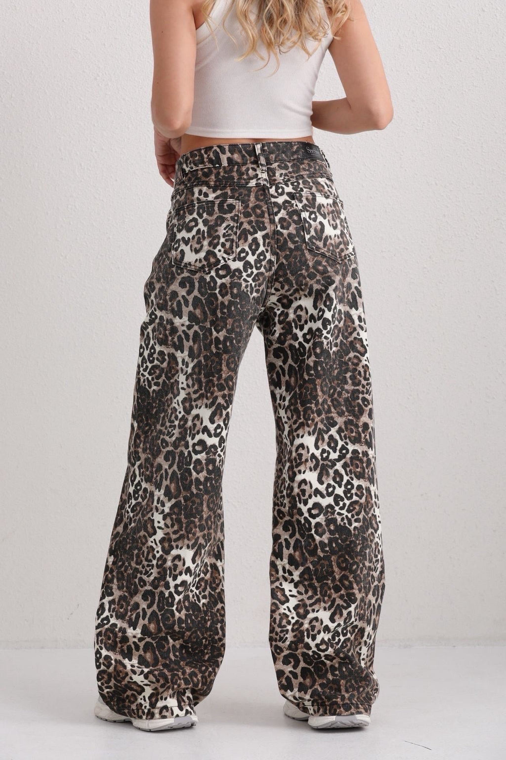 Luca Wide Jeans Leopard | Stretch