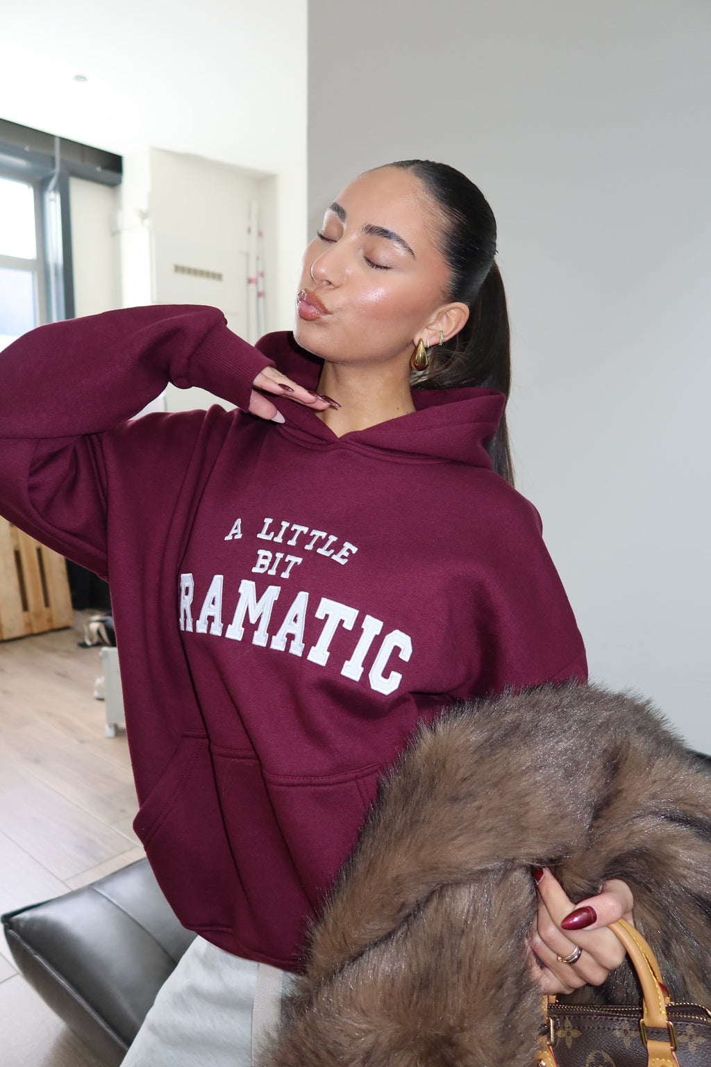 A Little Dramatic Hoodie - Burgundy
