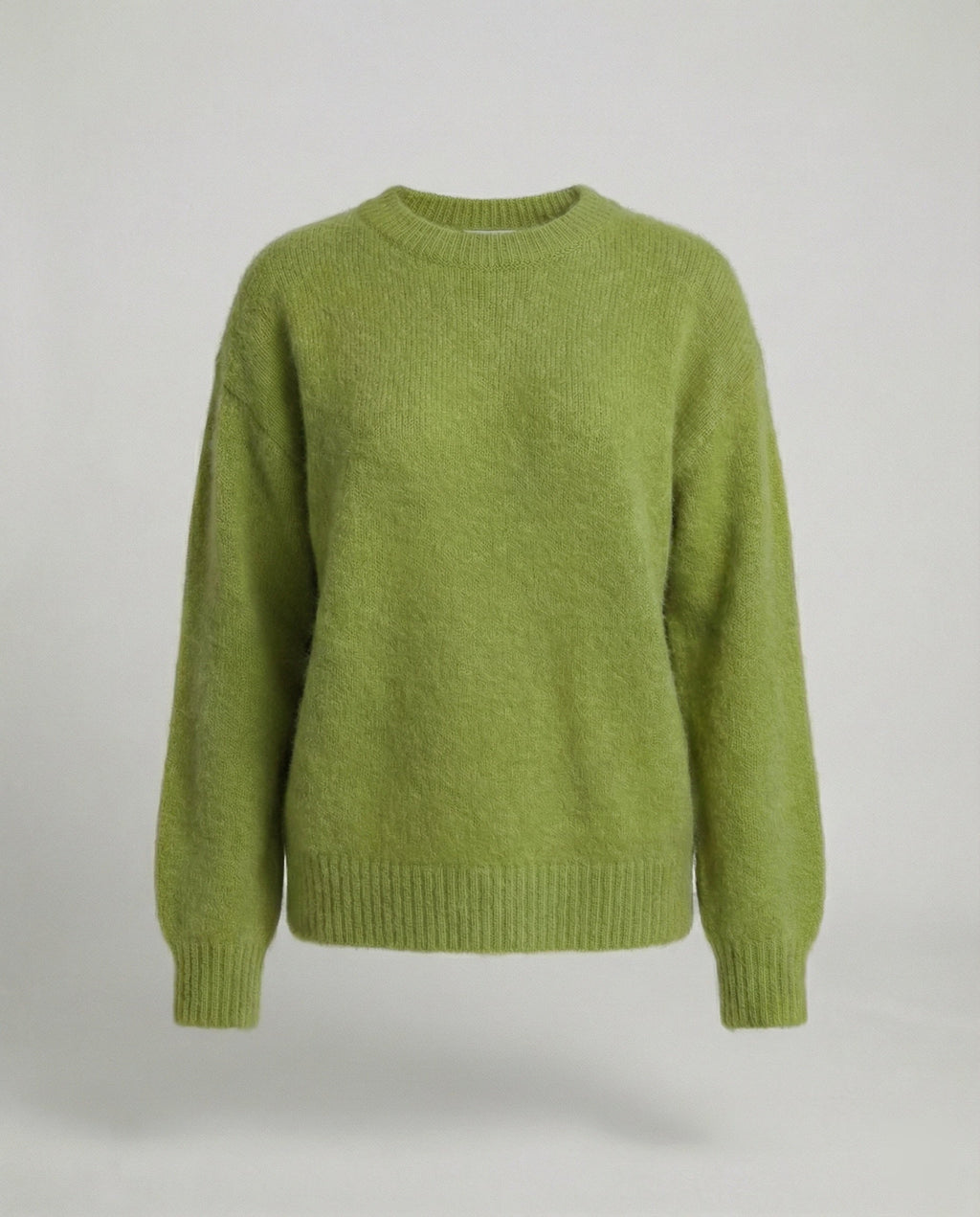 Dames gebreide trui met oversized pasvorm en konijnenhaar-mix – Oranje