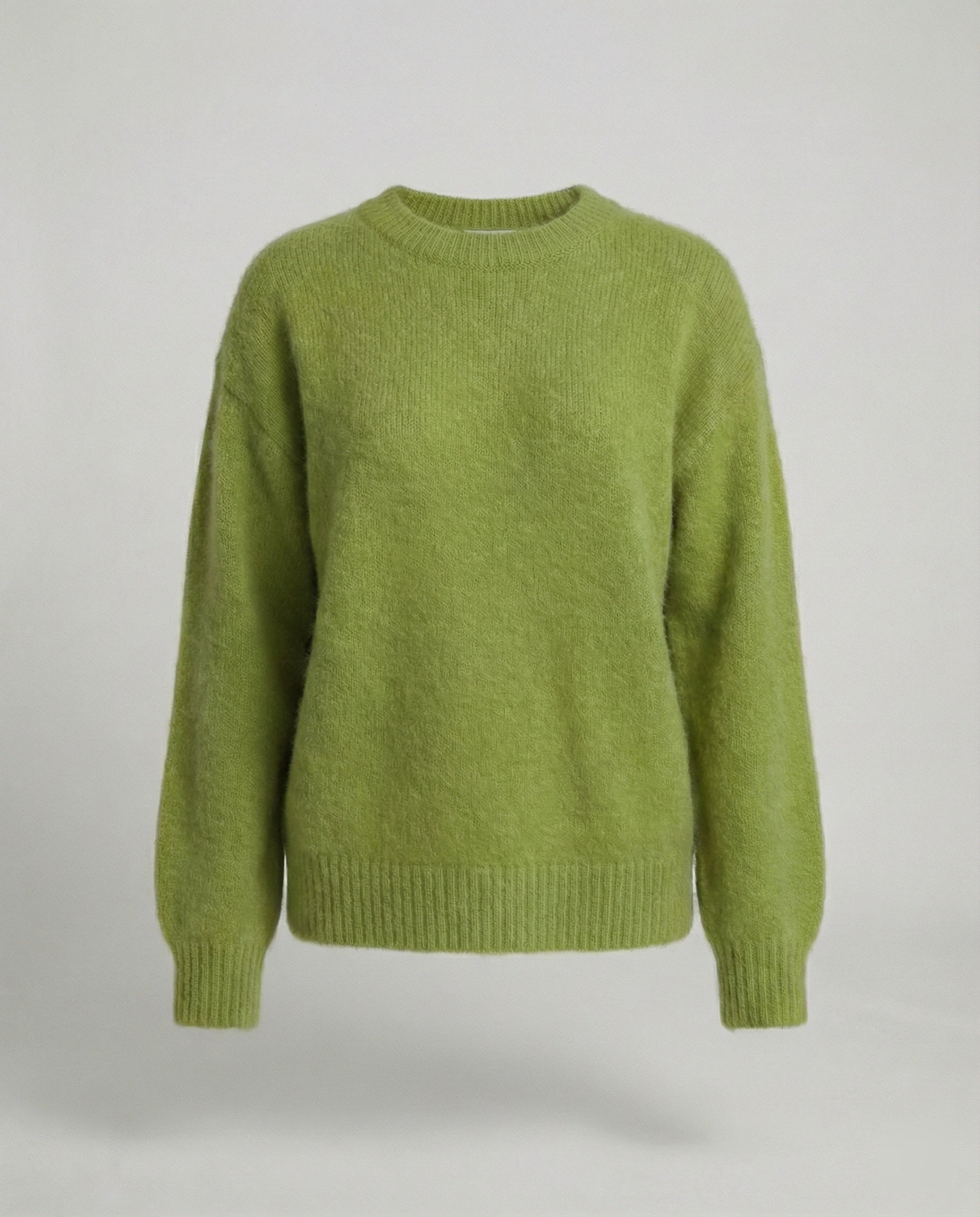 Dames gebreide trui met oversized pasvorm en konijnenhaar-mix – Oranje