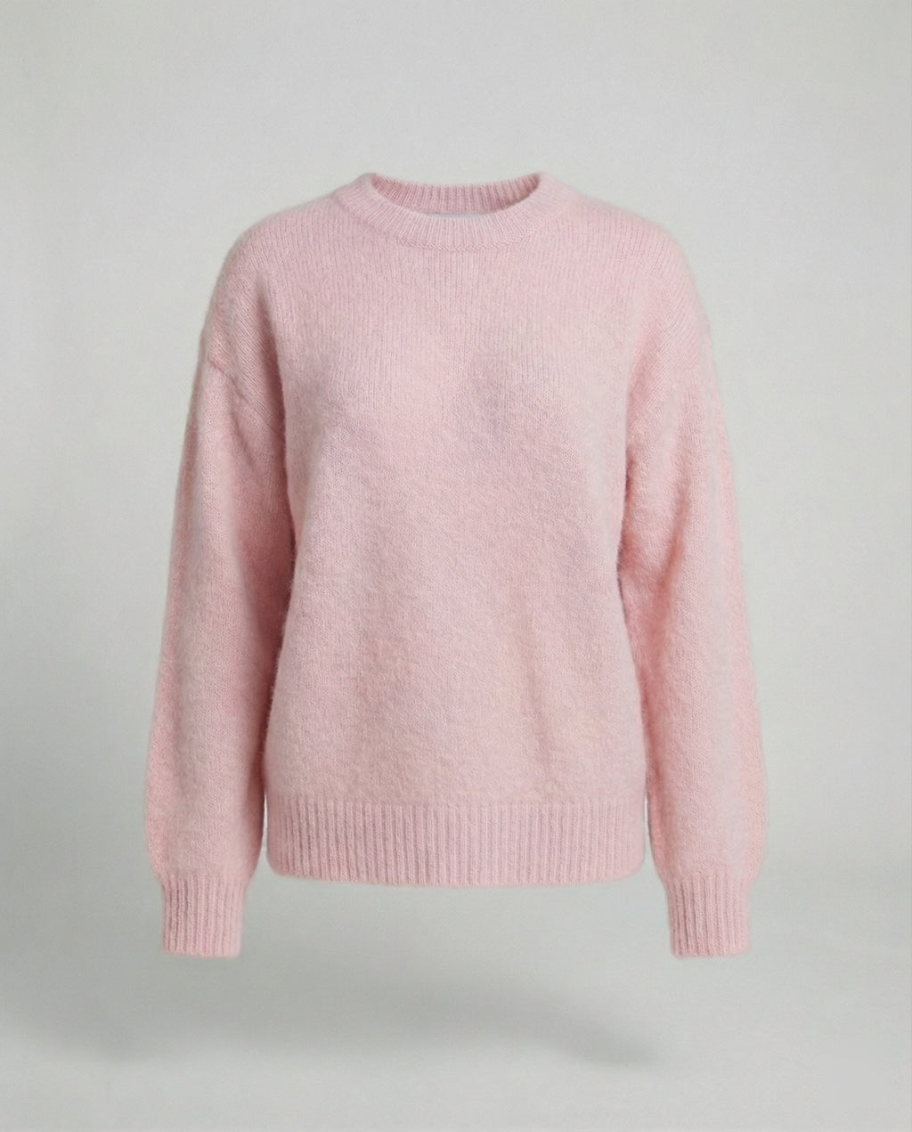 Dames gebreide trui met oversized pasvorm en konijnenhaar-mix – Groen