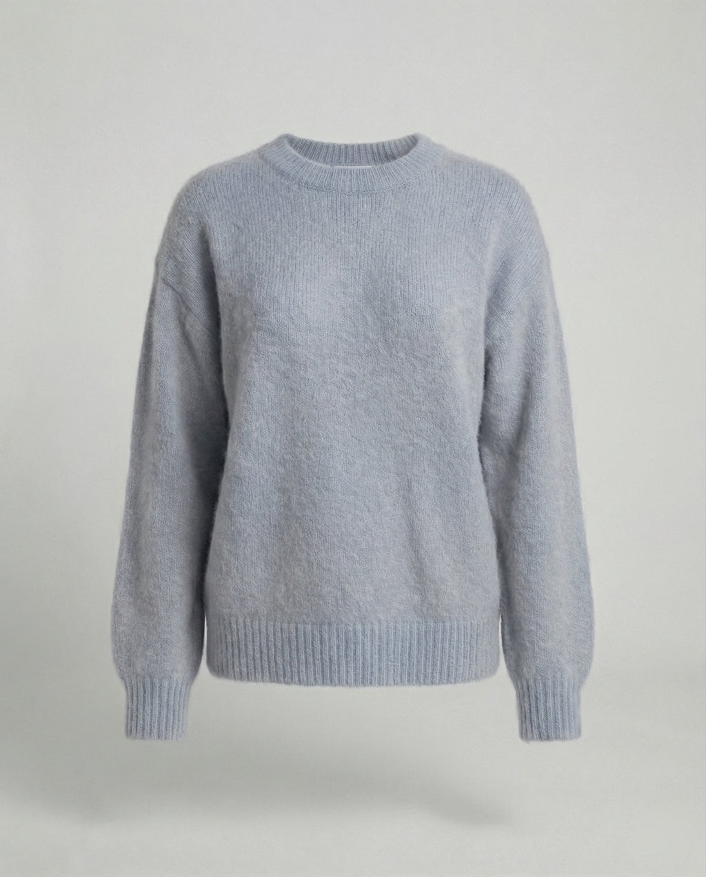Dames gebreide trui met oversized pasvorm en konijnenhaar-mix – Koffiebruin