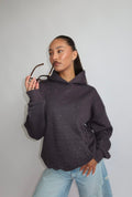 Hoodie met ingelegde steentjes en capuchon