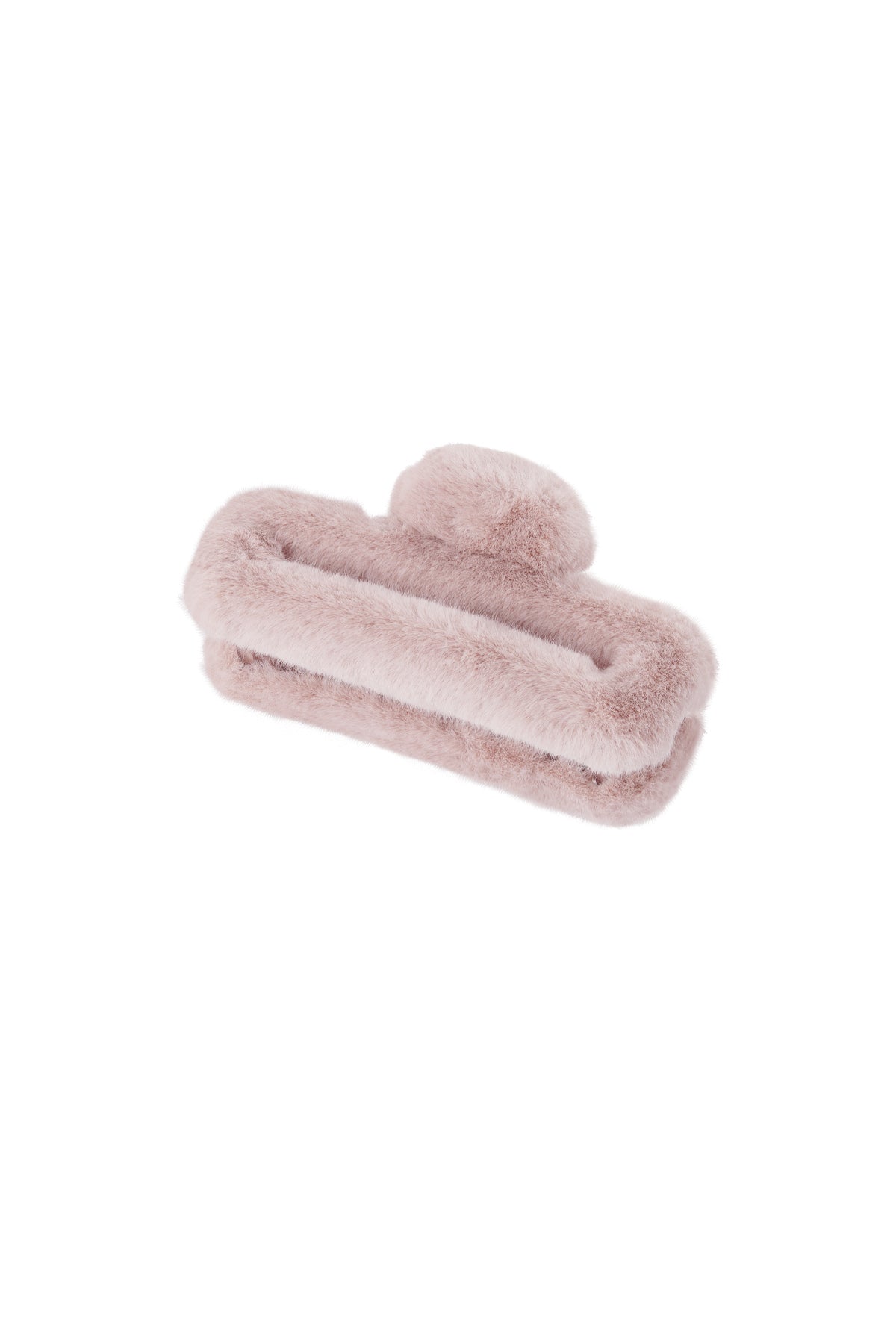 Fluffy Hair Clip Straight - Old Pink