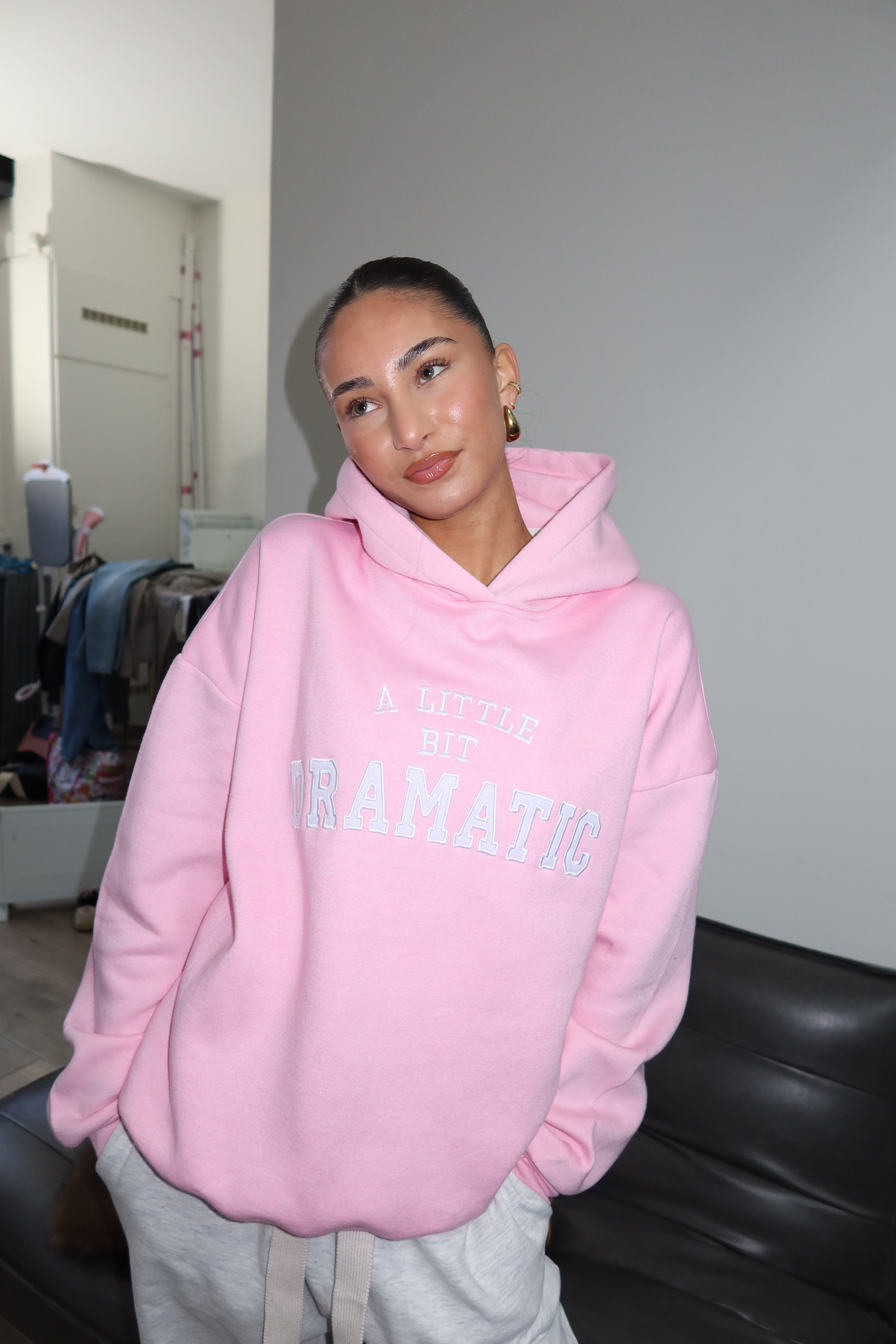 A Little Dramatic Hoodie - Soft Pink
