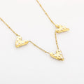Pearl Heart Triple Ketting | Goud