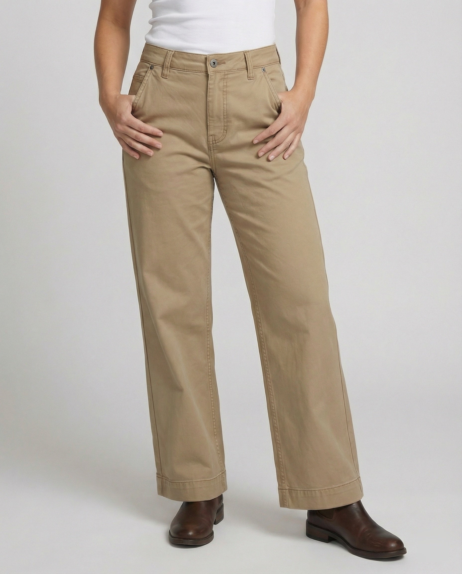 Unisex cargobroek met rechte pasvorm en retrolook – Koffiebruin