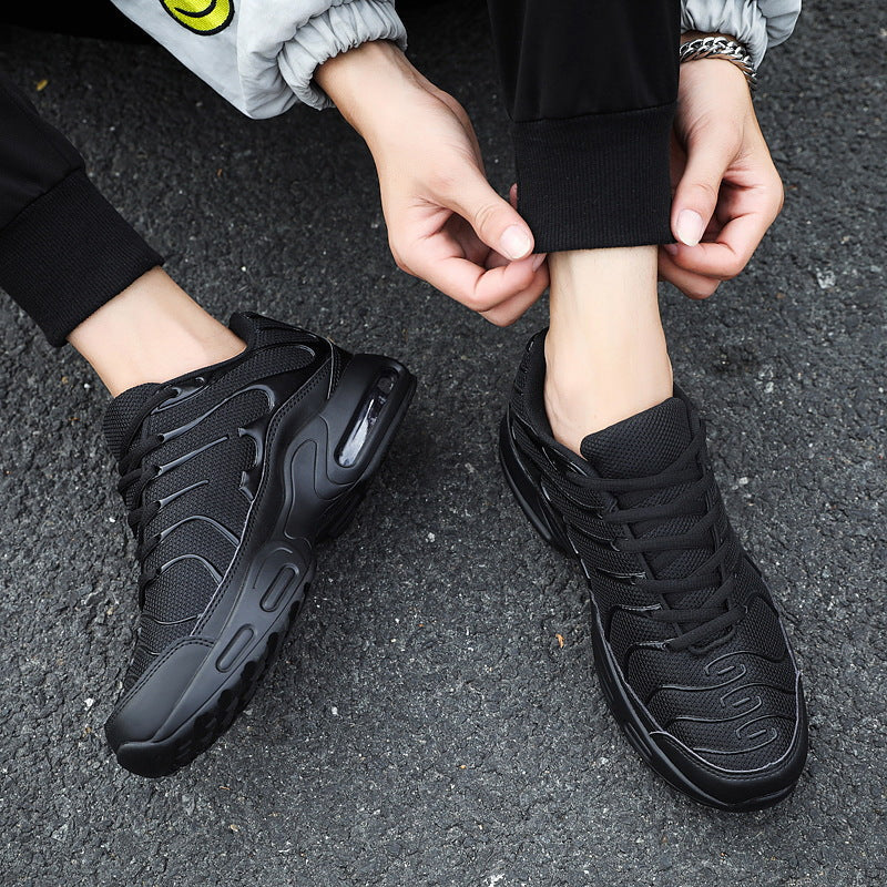 Dames sportieve sneakers met ademend bovenwerk en dempende zool – Zwart en Groen – Blauw
