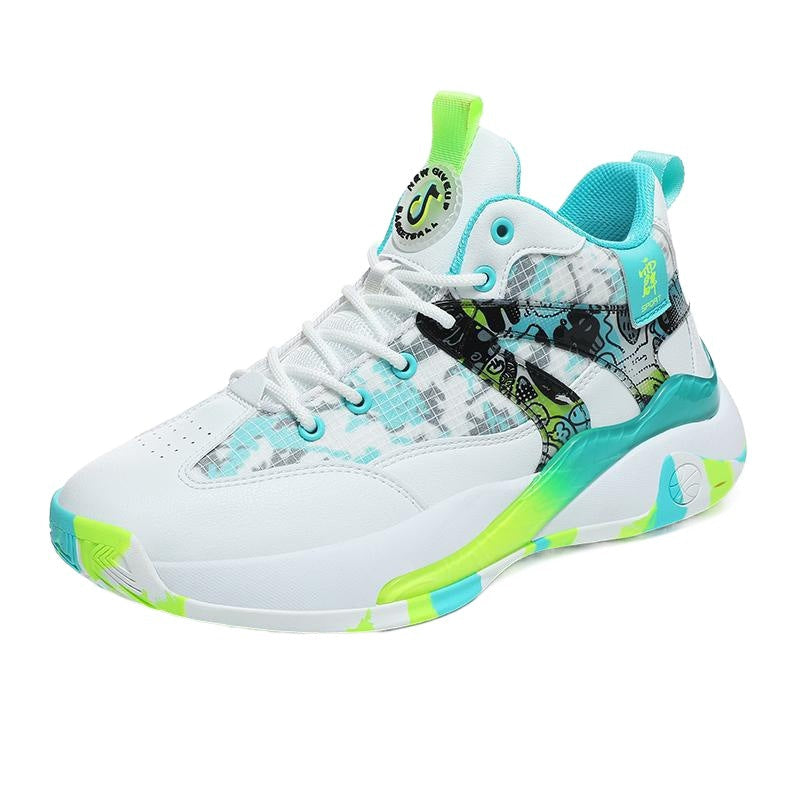 Dames sportieve basketbalsneakers met dempende zool – Nevelblauw