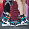 Dames sportieve hoge sneakers met verstelbare banden – Roze