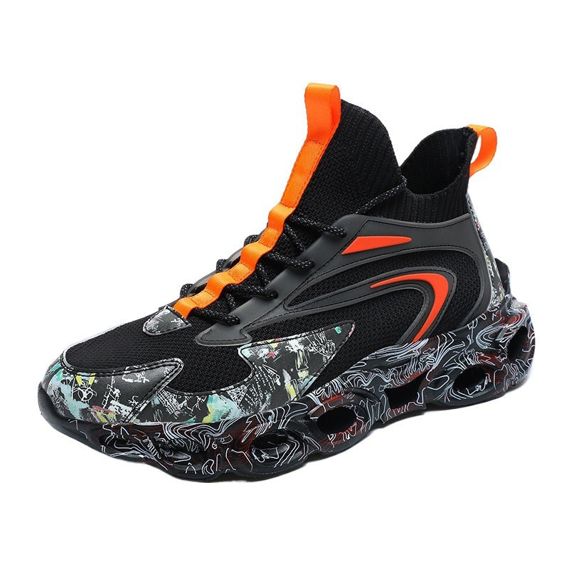 Dames sportieve hardloopschoenen met flexibele zool en dempende zool – Zwart-rood en Zwart-blauw – Zwart-rood