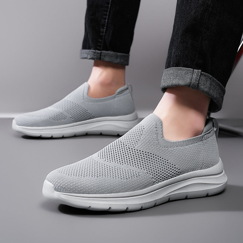 Dames comfortabele slip-on sneakers met ademend bovenwerk – Beige