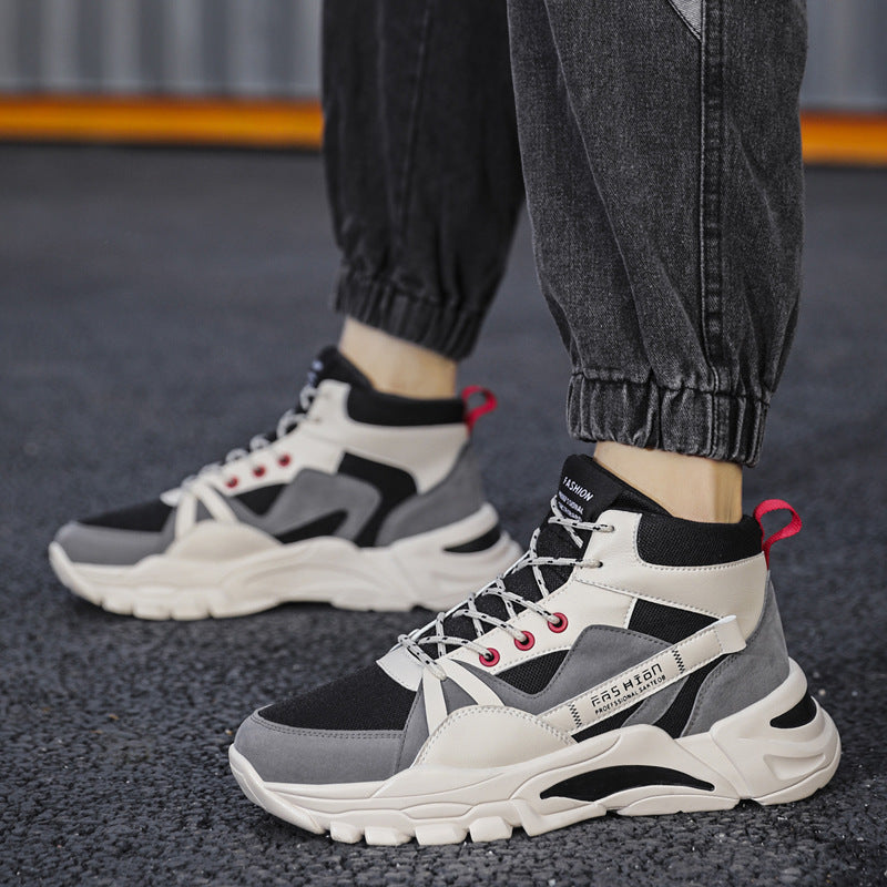 Dames hoge sneakers met dempende zool en stevig bovenwerk – Grijs