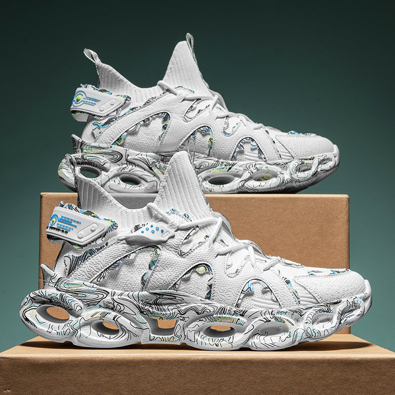 Dames sportieve sneakers met dempende zool en ergonomisch ontwerp – Wit en Zwart – Zwart
