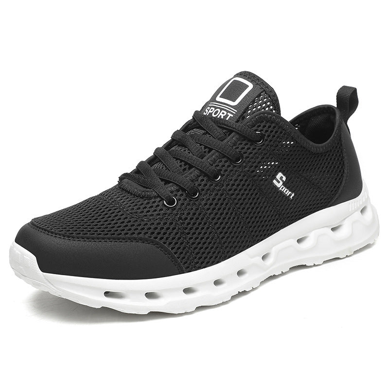 Dames lichte hardloopschoenen met flexibele zool – Zwart en Beige – Grijs