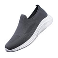 Dames slip-on sneakers met gebreid bovenwerk – Volledig zwart