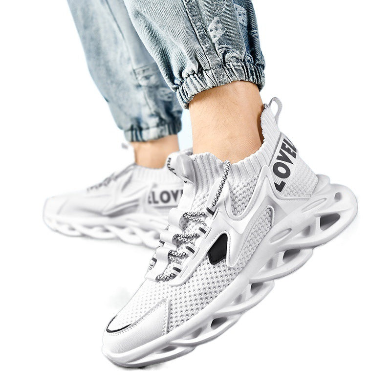 Dames sneakers met vetersluiting, ademend bovenwerk en dempende zool – Zwart