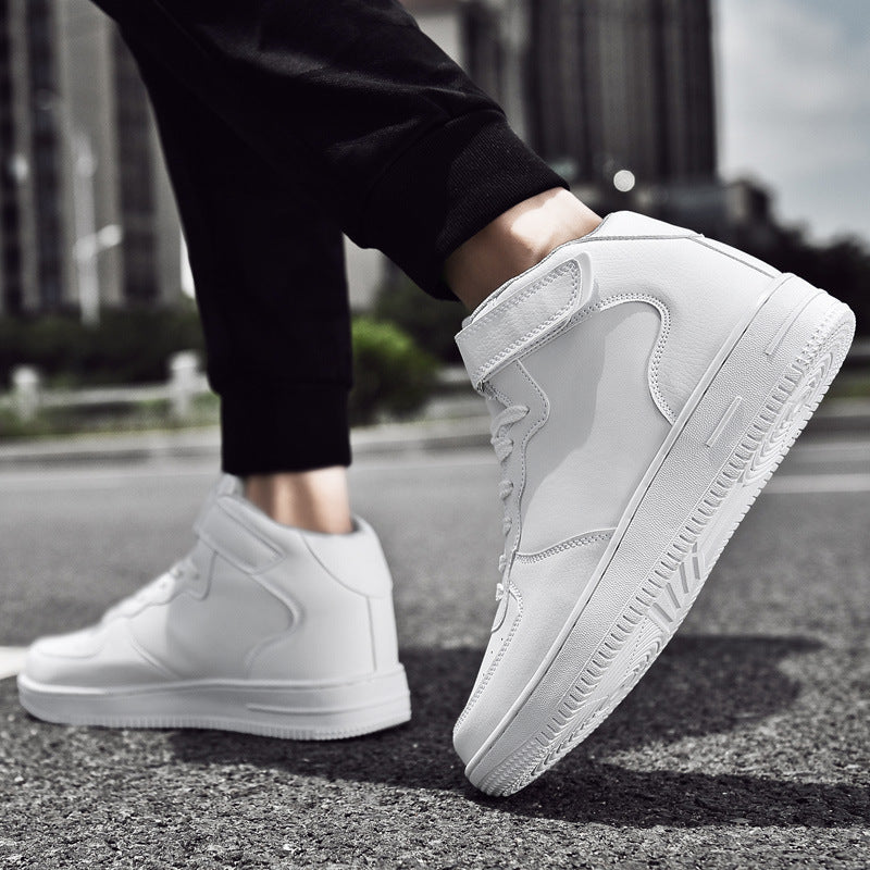 Dames stijlvolle hoge sneakers met klittenbandsluiting – Zwart