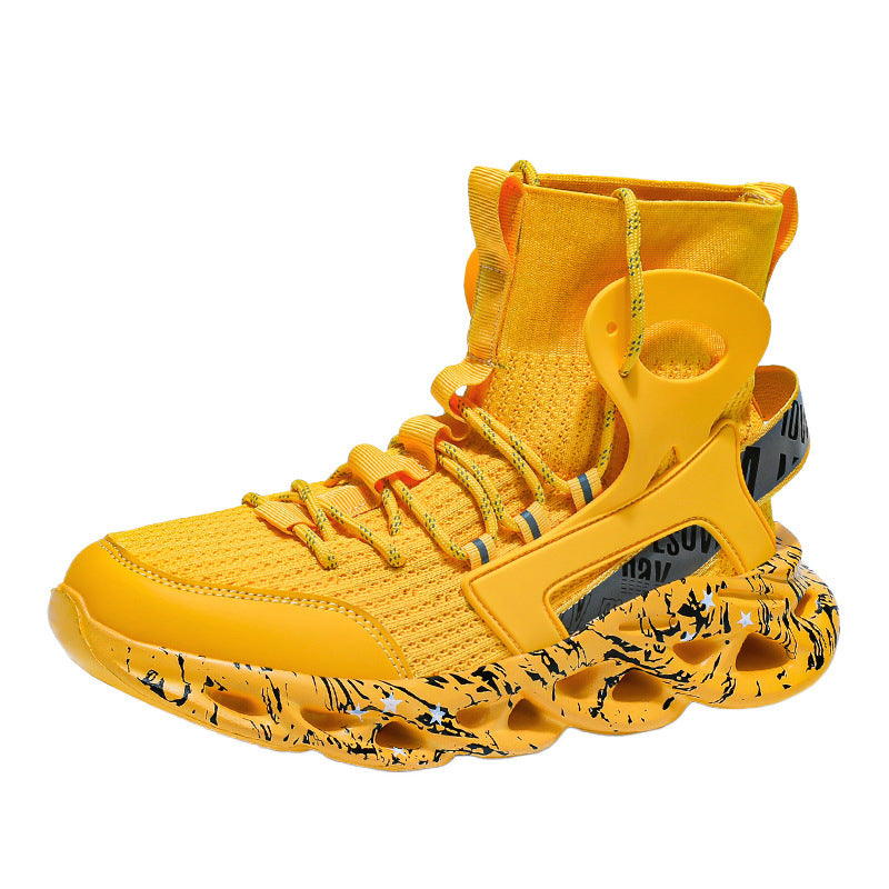 Dames sportieve hoge sneakers met gripprofiel – Olijfgroen