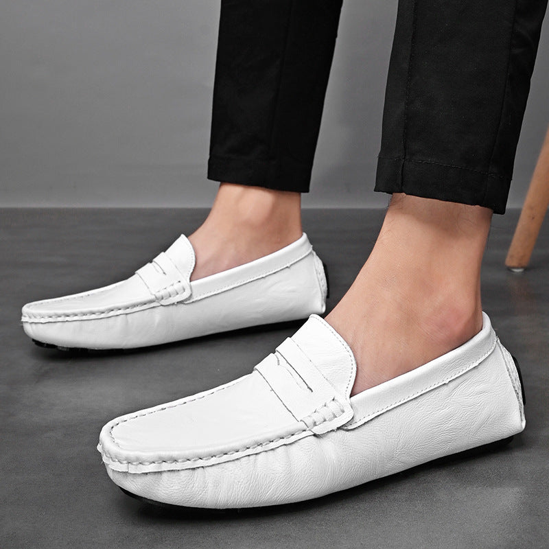 Dames stijlvolle mocassins met flexibele zool en leren bovenwerk – Zwart