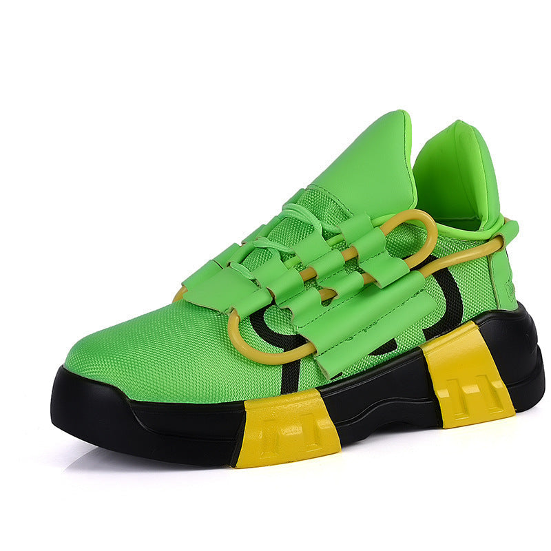 Dames modieuze sneakers met vetersluiting en dempende zool – Groen
