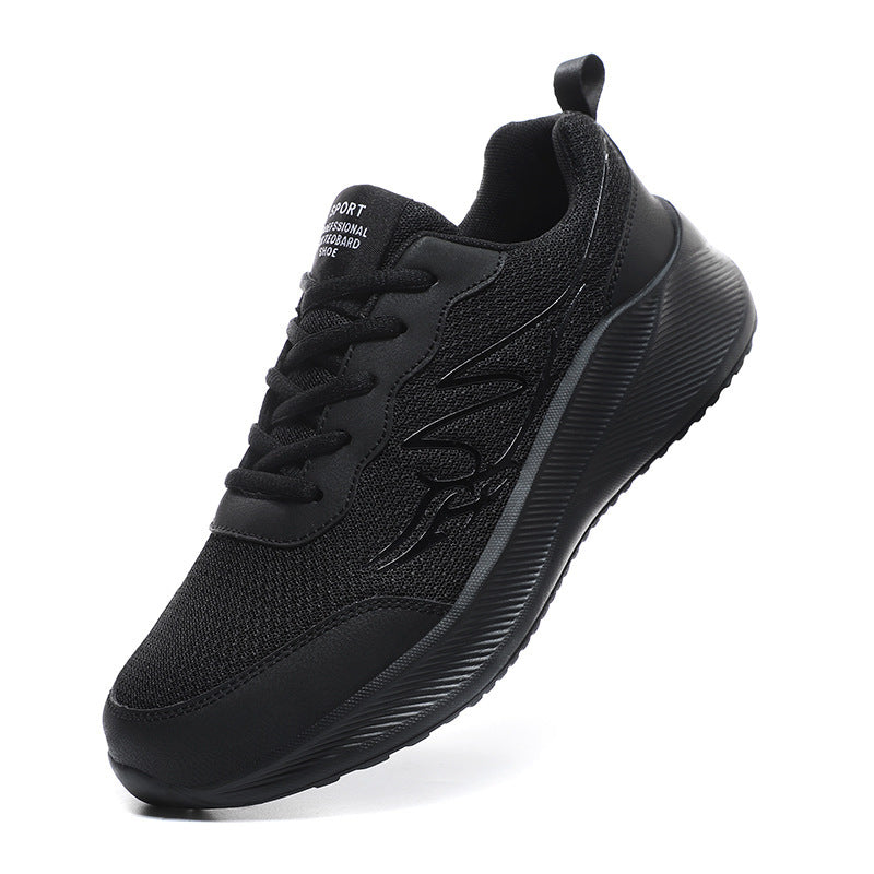 Dames stijlvolle sportsneakers met ademend mesh bovenwerk en dempende zool – Zwart