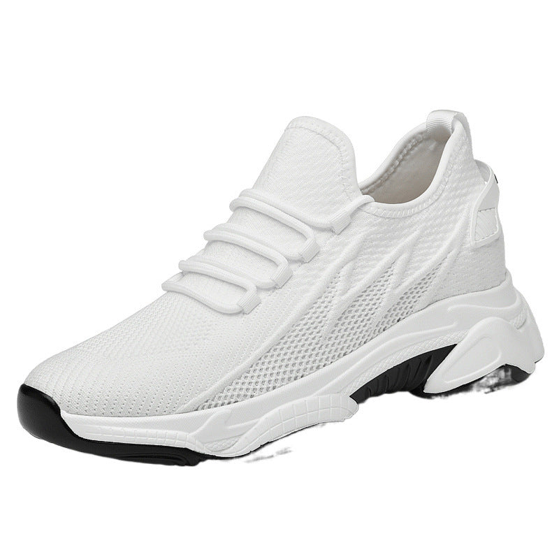 Dames sneakers met vetersluiting en elastische veters – Wit