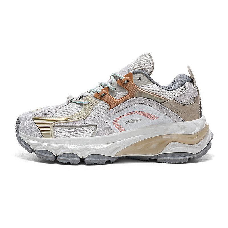 Dames hardloopschoenen met ademend mesh bovenwerk en dempende zool – Beige en Zwart – Beige