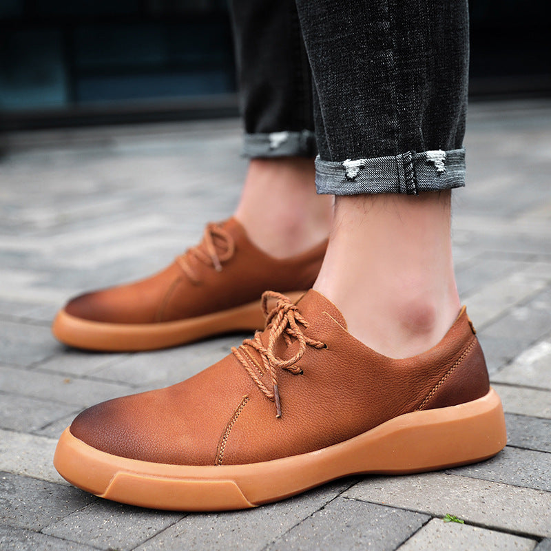 Dames leren schoenen met dempende zool – Bruin