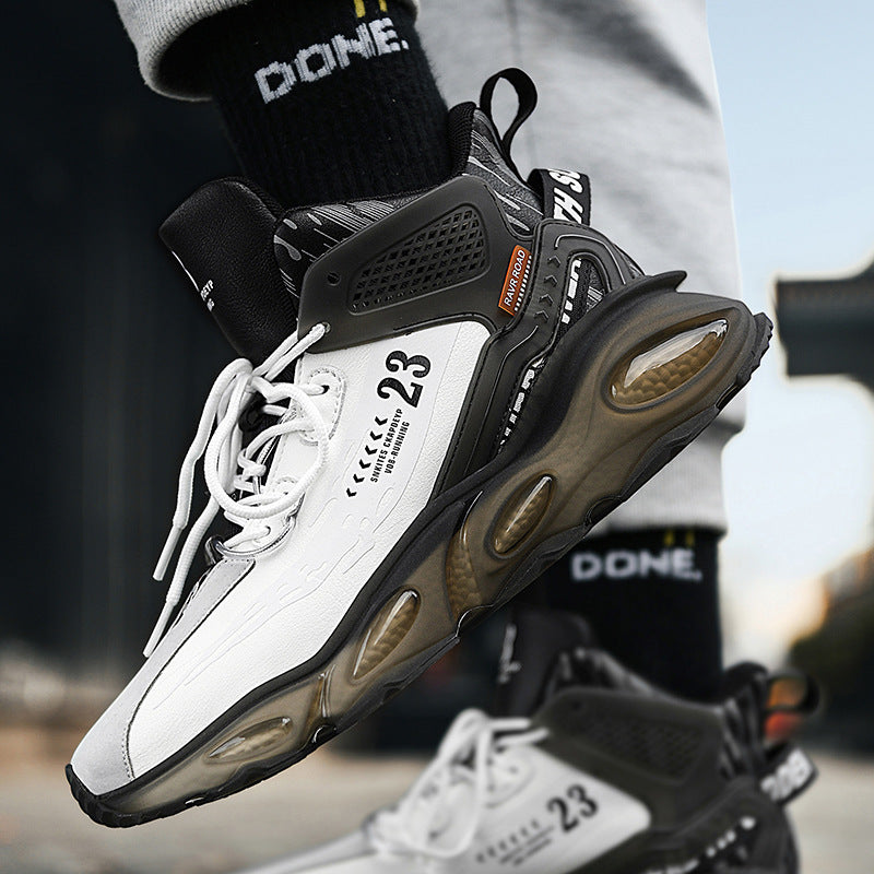Dames sportieve hoge sneakers met ondersteunende zool – Zwart