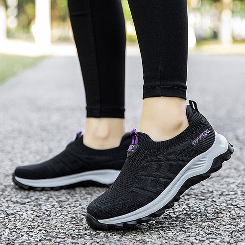 Dames comfortabele hardloopschoenen met ademend bovenwerk – Donkergrijs