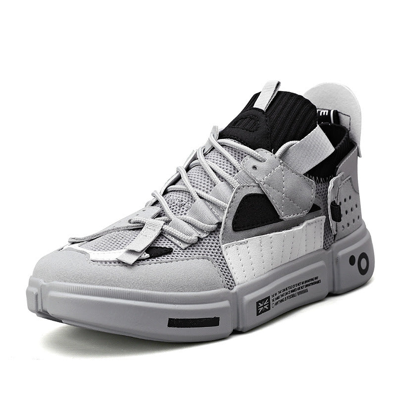 Dames sportieve hoge sneakers met ademend bovenwerk en stevig bovenwerk – Zwart