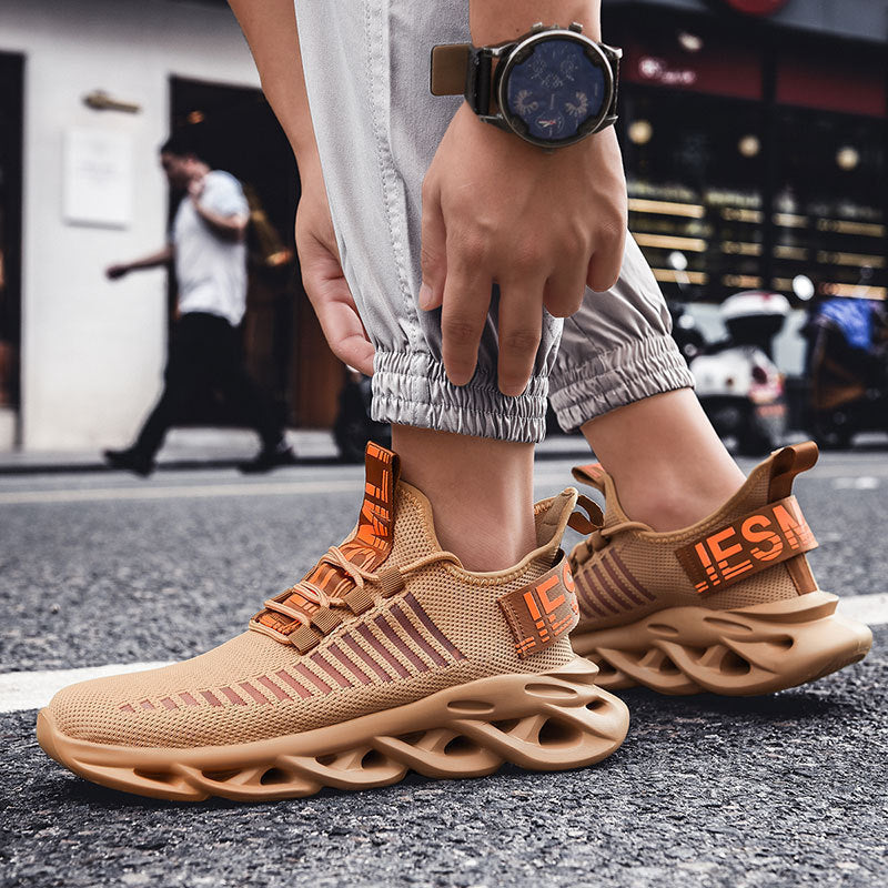 Dames performance sneakers met flexibele zool en ademend mesh bovenwerk – Beige